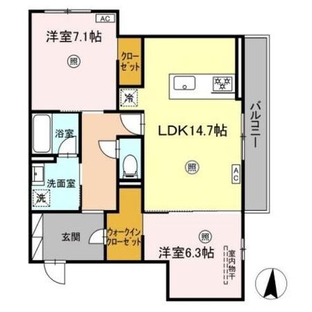 （仮）D-room鍋島２丁目の物件間取画像